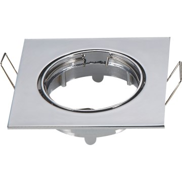 Aigostar - Okvir za vgradno stropno svetilo GU10 8,2x8,2 cm sijajni krom