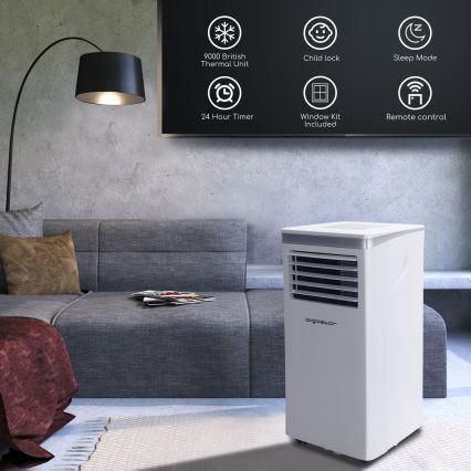 Aigostar - Pametna prenosna klimatska naprava 3v1 1003W/230V 9000 BTU Wi-Fi bela + daljinski upravljalnik