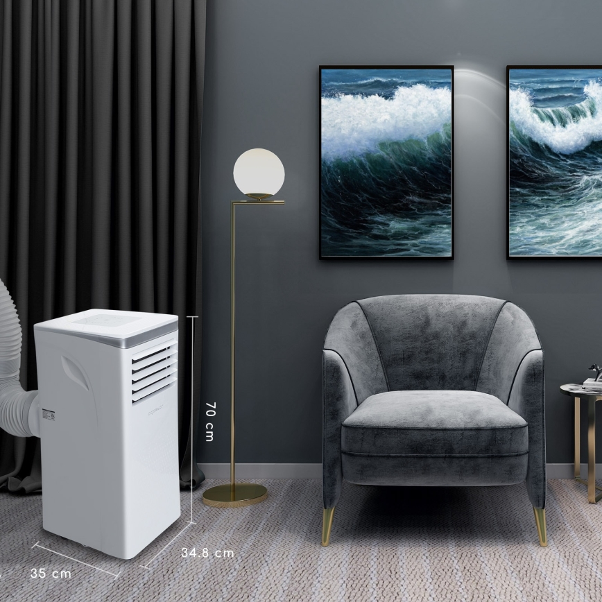 Aigostar - Pametna prenosna klimatska naprava 3v1 1003W/230V 9000 BTU Wi-Fi bela + daljinski upravljalnik