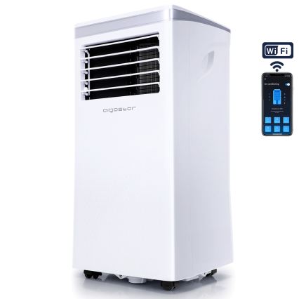 Aigostar - Pametna prenosna klimatska naprava 3v1 1003W/230V 9000 BTU Wi-Fi bela + daljinski upravljalnik