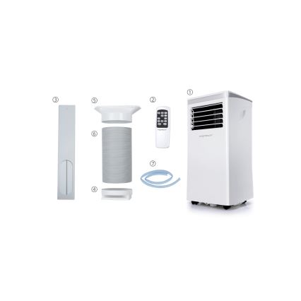 Aigostar - Pametna prenosna klimatska naprava 3v1 1003W/230V 9000 BTU Wi-Fi bela + daljinski upravljalnik