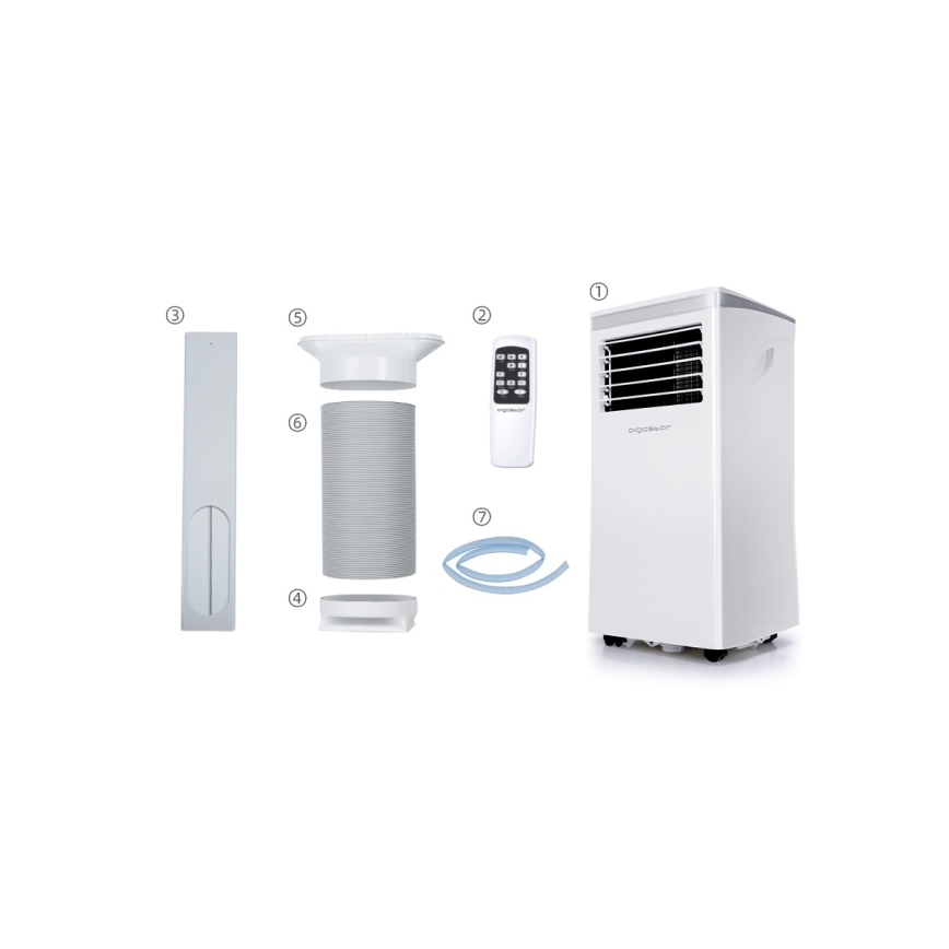 Aigostar - Pametna prenosna klimatska naprava 3v1 1003W/230V 9000 BTU Wi-Fi bela + daljinski upravljalnik
