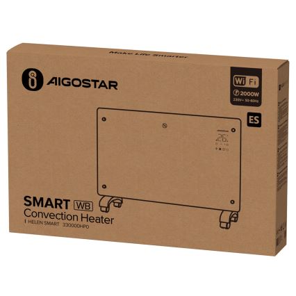 Aigostar - Pametni električni grelec/konvektor z LCD zaslonom ECO/1000/2000W Wi-Fi