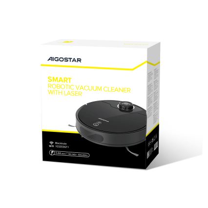 Aigostar - Pametni robotski sesalnik 2v1 12W/230V 3300mAh Wi-Fi črna