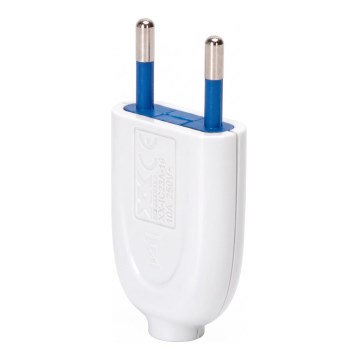 Aigostar - Plastičen vtič 2P 10A/250V bel