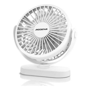 Aigostar - Polnilni namizni ventilator 4W/5V 1500mAh bel
