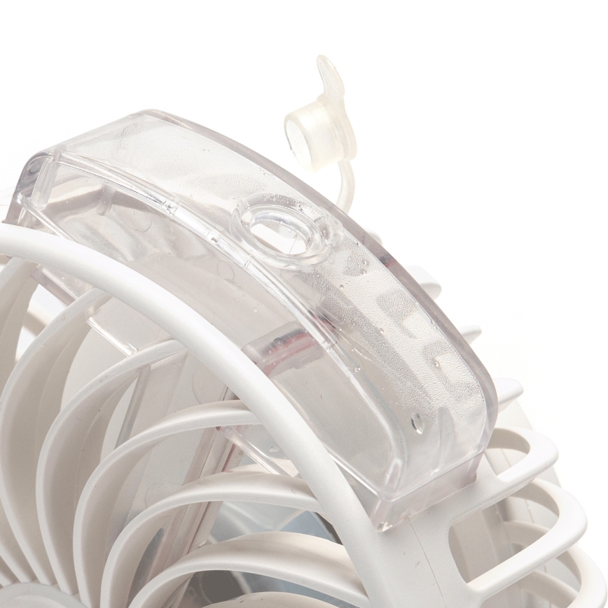 Aigostar - Polnilni namizni ventilator s sponko 2W/5V 2400mAh USB bela