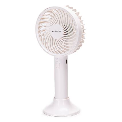 Aigostar - Polnilni žepni ventilator 3W/5V 1500mAh USB bela