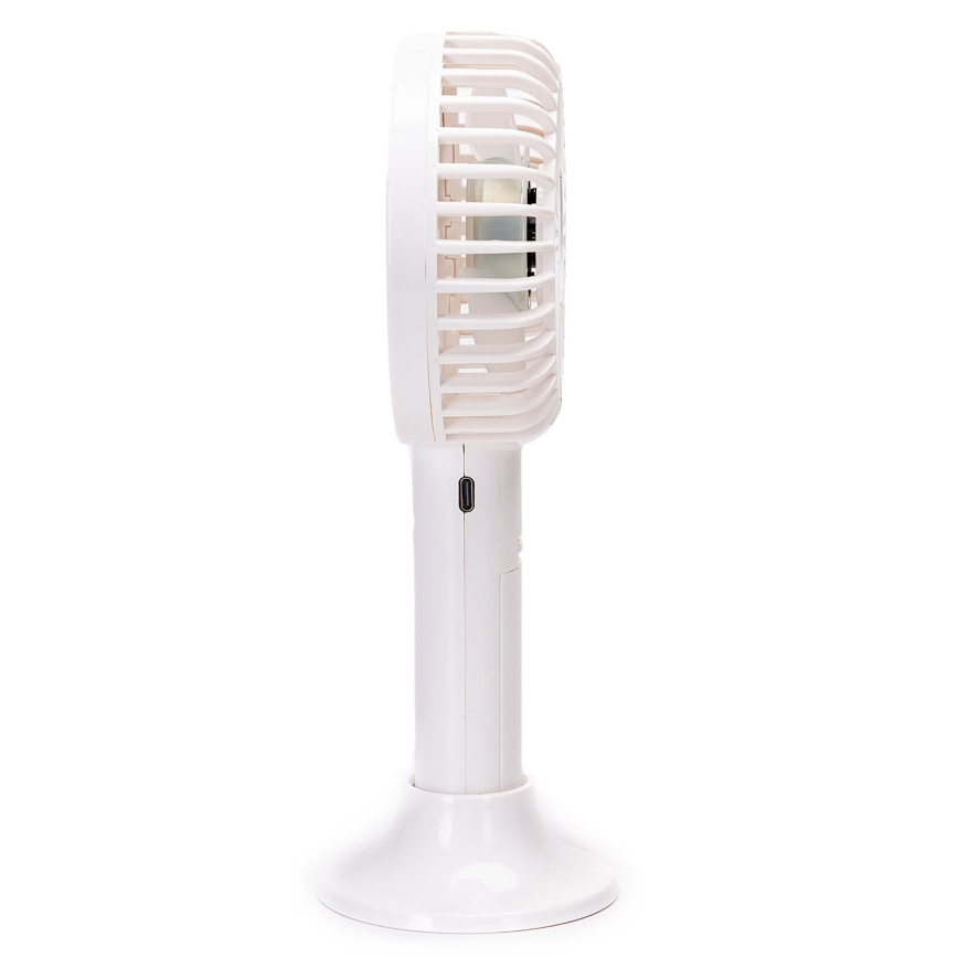 Aigostar - Polnilni žepni ventilator 3W/5V 1500mAh USB bela