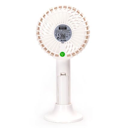 Aigostar - Polnilni žepni ventilator 3W/5V 1500mAh USB bela