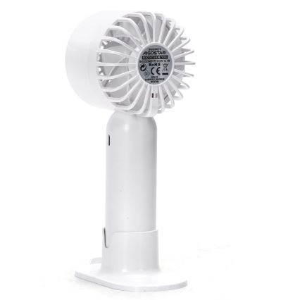 Aigostar - Polnilni žepni ventilator 4W/5V 500mAh USB bela