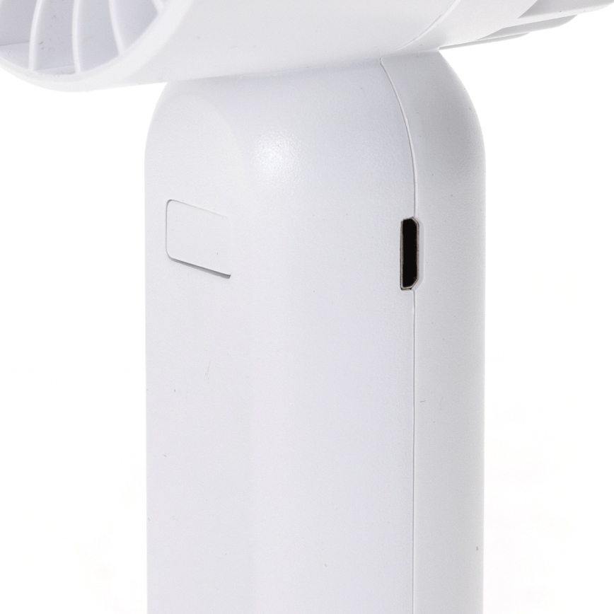 Aigostar - Polnilni žepni ventilator 4W/5V 500mAh USB bela