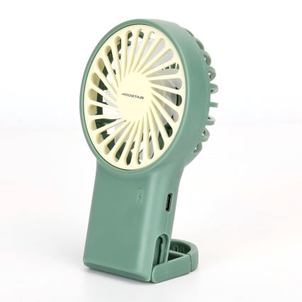 Aigostar - Polnilni žepni ventilator 4W/5V 500mAh USB zelena