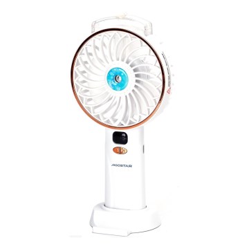 Aigostar - Polnljiv žepni ventilator 5W/5V 2400mAh USB bela