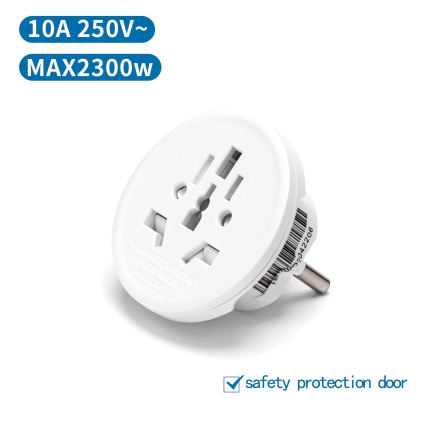 Aigostar - Potovalni adapter za EU, bel