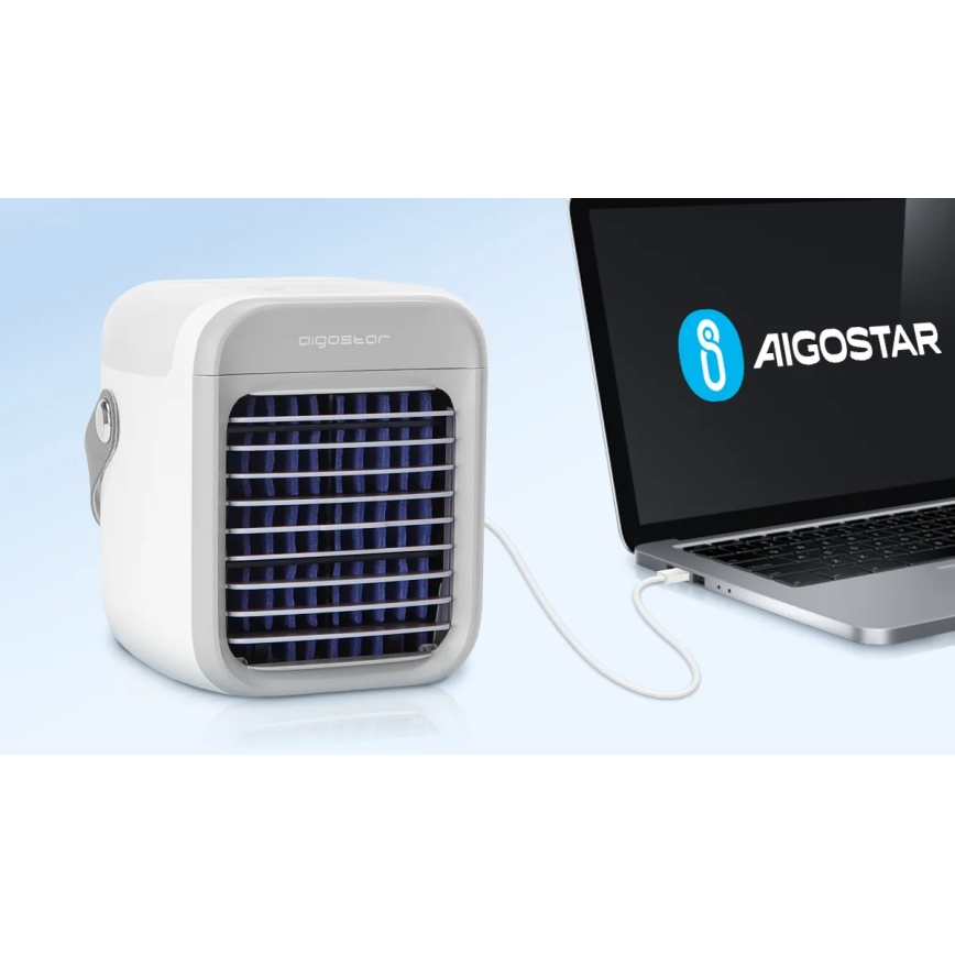 Aigostar - Prenosni hladilnik zraka 8W/5V bela
