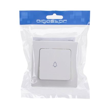 Aigostar - Preprosto stikalo za zvonec z okvirjem, belo