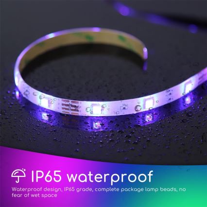 Aigostar - RGB LED trak z možnostjo zatemnitve 5m LED/24W/12/230V IP65 + daljinski upravljalnik