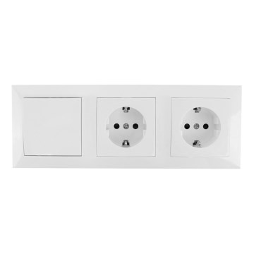 Aigostar - SET 2x Hišna vtičnica s stikalo 2x16A/250V SCHUKO