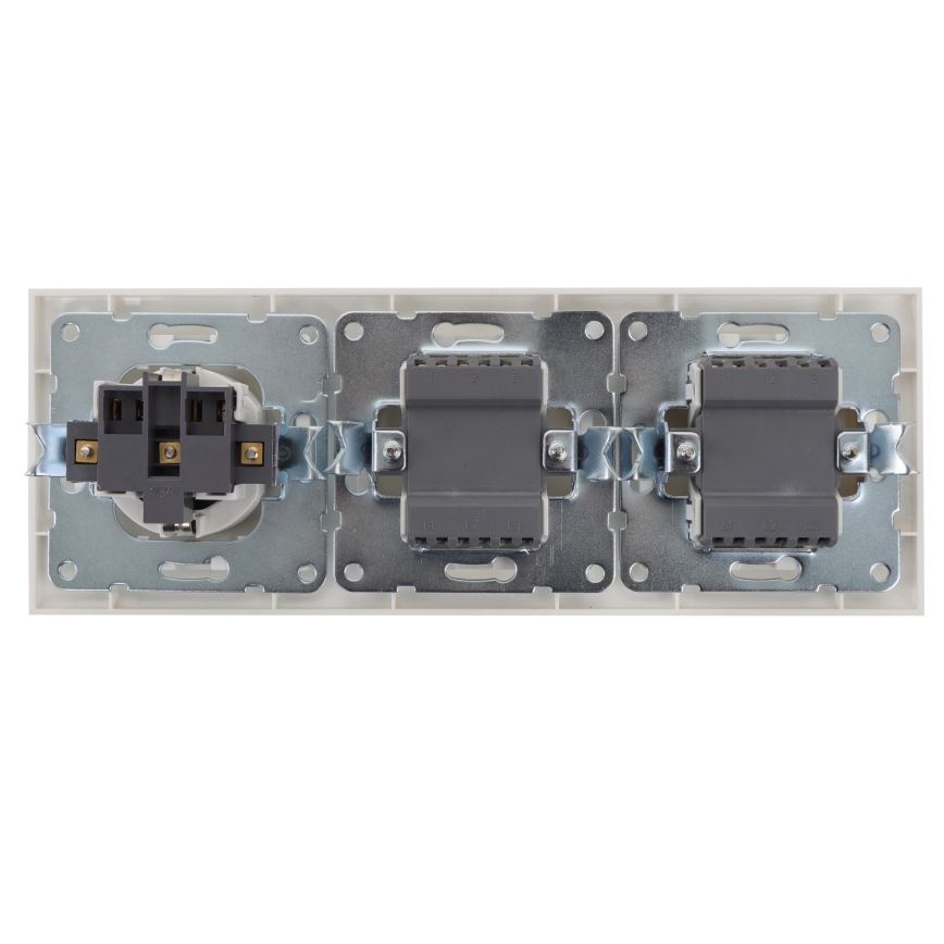 Aigostar - SET 2x Hišno stikalo 2-gumba z vtičnico 1x16A/250V SCHUKO