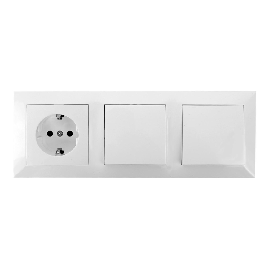 Aigostar - SET 2x Hišno stikalo z vtičnico 1x16A/250V SCHUKO