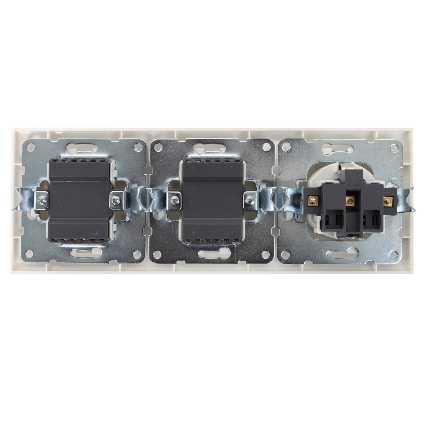 Aigostar - SET 2x Hišno stikalo z vtičnico 1x16A/250V SCHUKO
