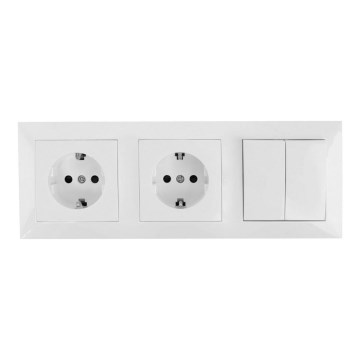 Aigostar - SET 2x Vtičnica s stikalom 2x16A/250V SCHUKO