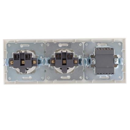 Aigostar - SET 2x Vtičnica s stikalom 2x16A/250V SCHUKO