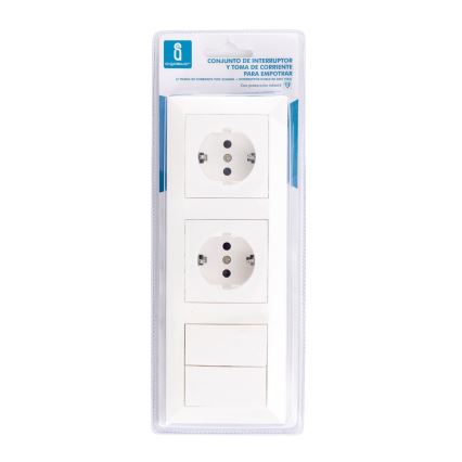 Aigostar - SET 2x Vtičnica s stikalom 2x16A/250V SCHUKO