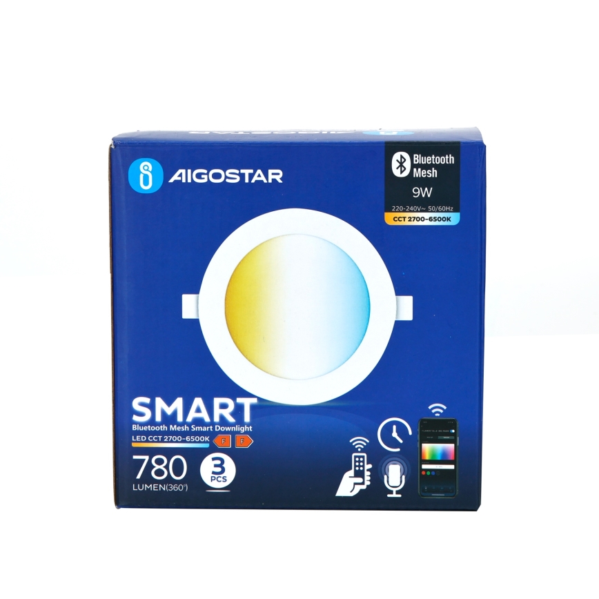 Aigostar - SET 3x LED Zatemnitvena vgradna svetilka MESH LED/9W/230V 2700K-6500K pr. 14,5 cm