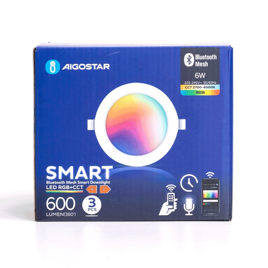 Aigostar - SET 3 x LED RGB Zatemnitvena vgradna svetilka MESH LED/6W/230V 2700K-6500K pr. 11,5cm