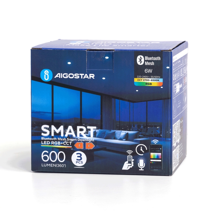 Aigostar - SET 3 x LED RGB Zatemnitvena vgradna svetilka MESH LED/6W/230V 2700K-6500K pr. 11,5cm