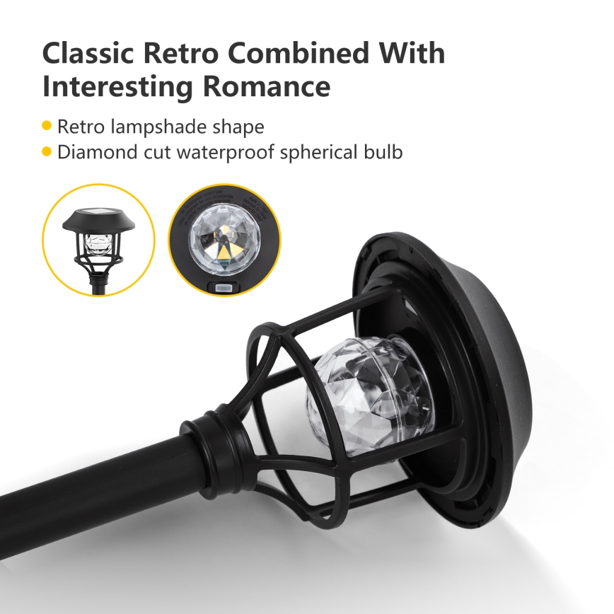 Aigostar - SET 4x LED RGB Solarna svetilka LED/0,2W/2V IP44