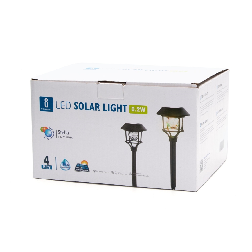 Aigostar - SET 4x LED RGB Solarna svetilka LED/0,2W/2V IP44