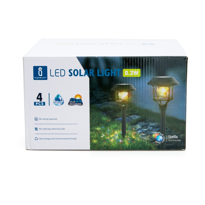 Aigostar - SET 4x LED RGB Solarna svetilka LED/0,2W/2V IP44