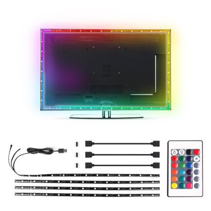 Aigostar - SET 4x LED RGB Zatemnitveni trak 0,5m LED/2,5W/5V IP65 + Daljinski upravljalnik