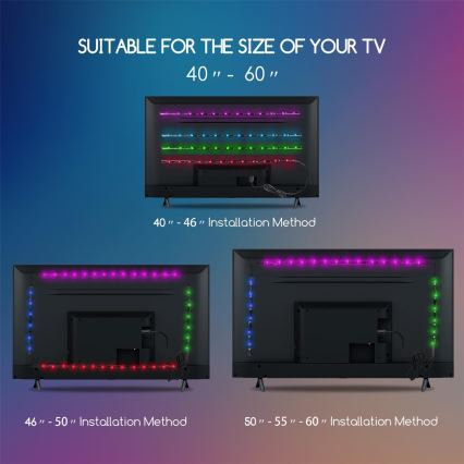 Aigostar - SET 4x LED RGB Zatemnitveni trak 0,5m LED/2,5W/5V IP65 + Daljinski upravljalnik