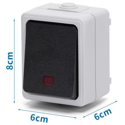 Aigostar - Stikalo z enim gumbom IP54