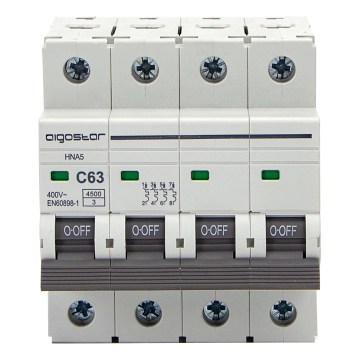 Aigostar - Štiripolni avtomatski odklopnik 4P-63A-C 400V