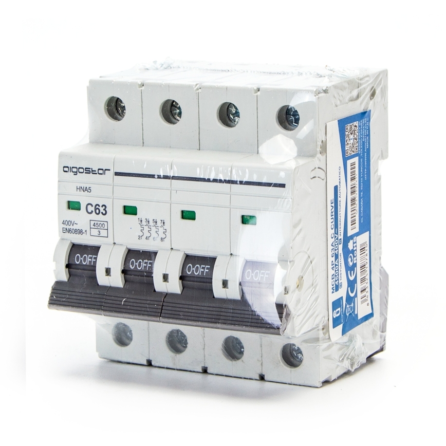 Aigostar - Štiripolni avtomatski odklopnik 4P-63A-C 400V