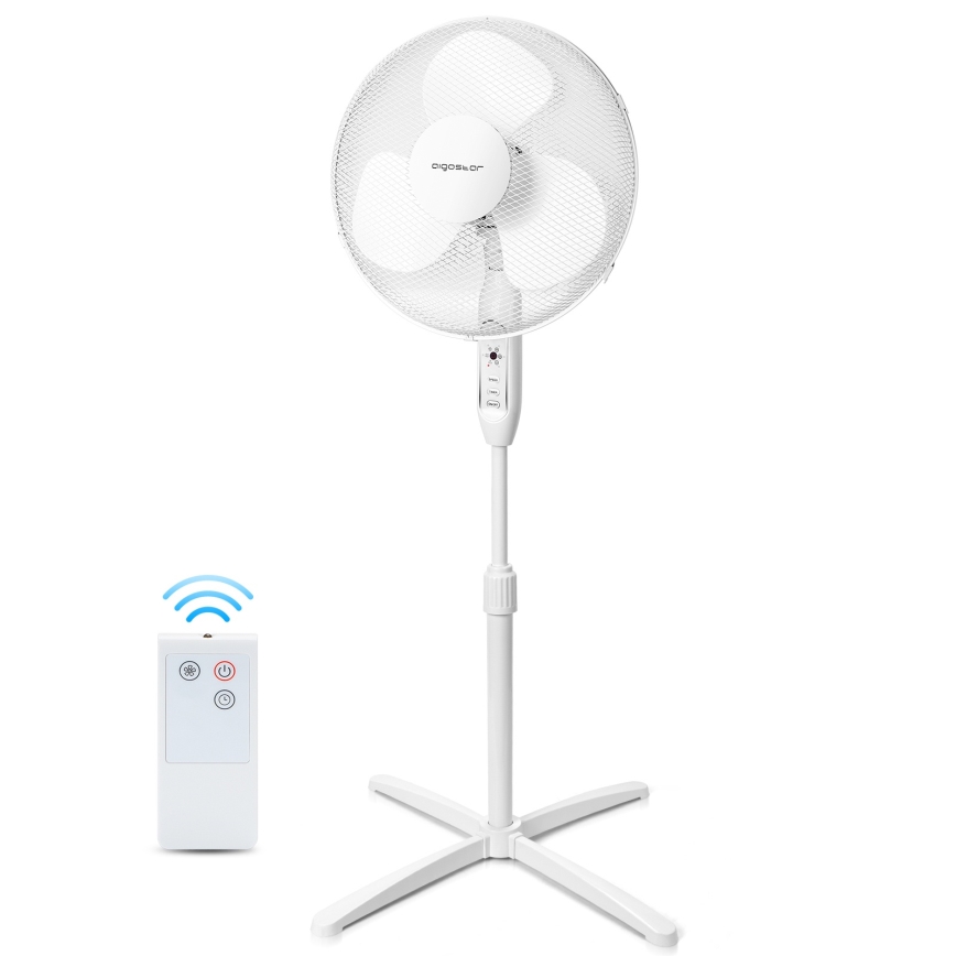 Aigostar - Stoječi ventilator 40W/230V 120 cm bela