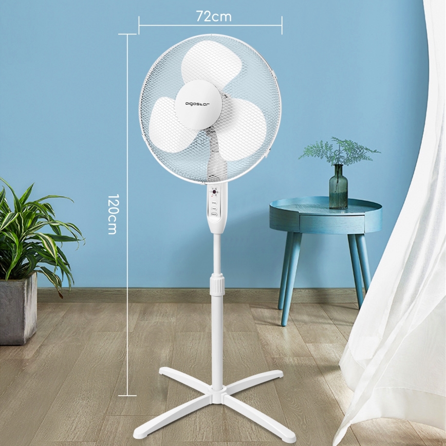 Aigostar - Stoječi ventilator 40W/230V 120 cm bela