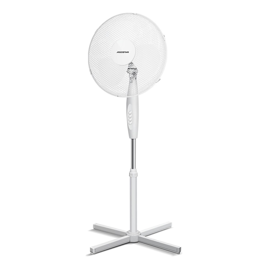 Aigostar - Stoječi ventilator 45W/230V 125 cm bela