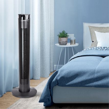 Aigostar - Stoječi ventilator 45W/230V črna + Daljinski upravljalnik