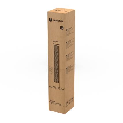 Aigostar - Stoječi ventilator 45W/230V črna + Daljinski upravljalnik
