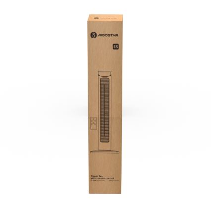 Aigostar - Stoječi ventilator 45W/230V črna + Daljinski upravljalnik
