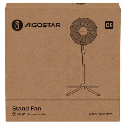 Aigostar - Stoječi ventilator 50W/230V 120 cm bela