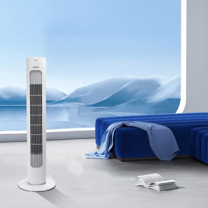 Aigostar - Stoječi ventilator 50W/230V bela + Daljinski upravljalnik
