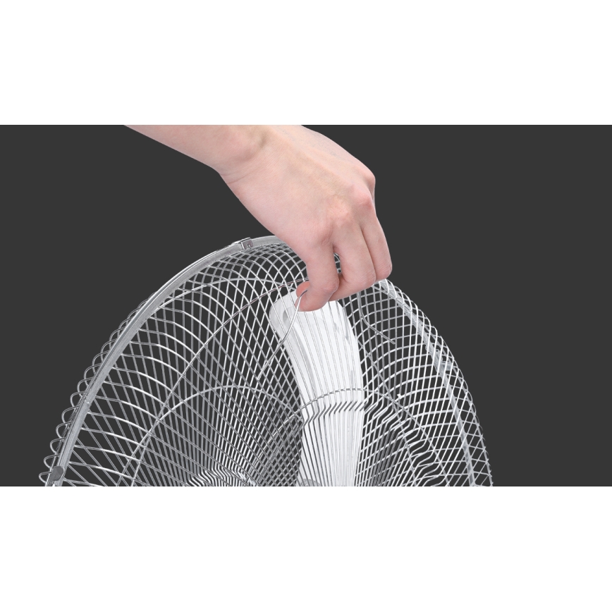 Aigostar - Stoječi ventilator 55W/230V sijajni krom/črna