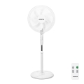 Aigostar - Stoječi ventilator 60W/230V bela + Daljinski upravljalnik